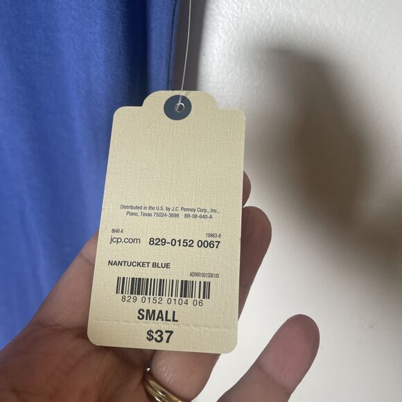 St John’s Bay Dress New with Tags Blue White Tie Dyed Summer Active Women Size S - Picture 4 of 7